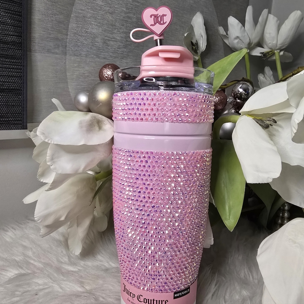 Juicy Couture Stainless Steel 40oz Rhinestone Tumbler new